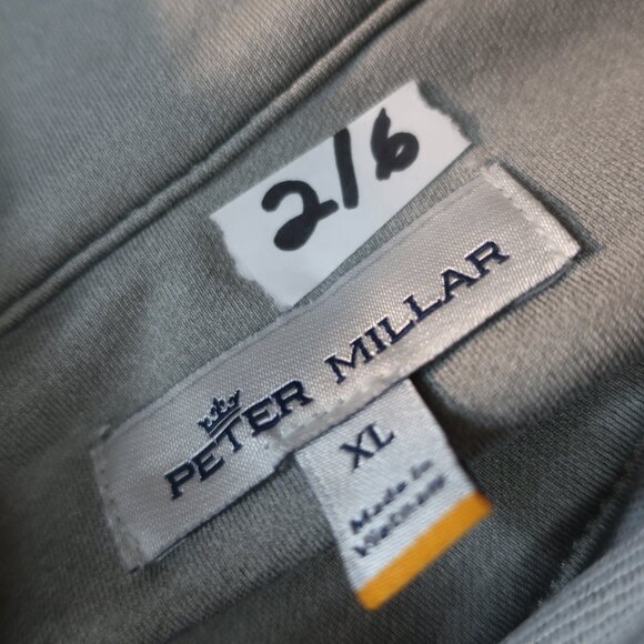 Mens Peter Millar Gray, Black Skulls Print 3/4 Zip Long Sleeve Shirt XL - Picture 7 of 7